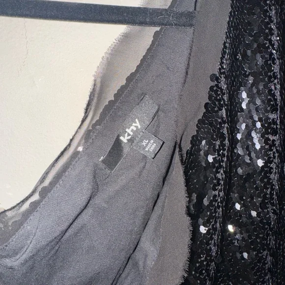 KHY X Sia Arnika one shoulder black sequin top with cut outs - Picture 9 of 10